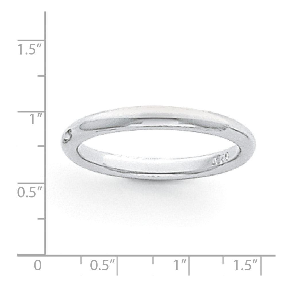 Platinum 3mm Lightweight Comfort-Fit Wedding Band Size 6.5
