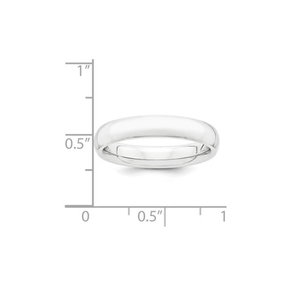 Platinum 4mm Lightweight Comfort-Fit Wedding Band Size 7.5