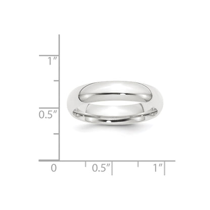Platinum 5mm Lightweight Comfort-Fit Wedding Band Size 4
