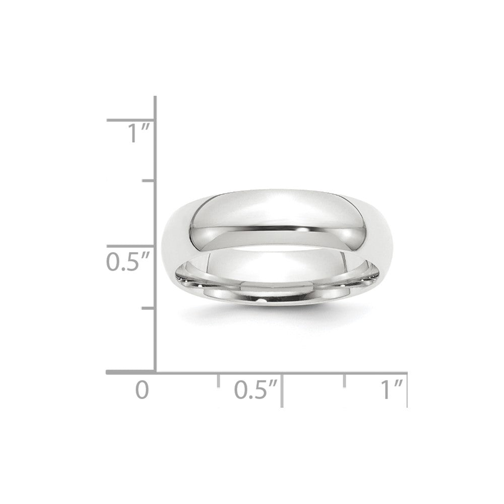 Platinum 6mm Lightweight Comfort-Fit Wedding Band Size 8