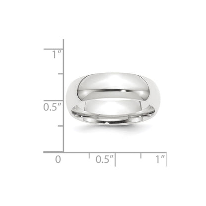 Platinum 8mm Lightweight Comfort-Fit Wedding Band Size 7.5