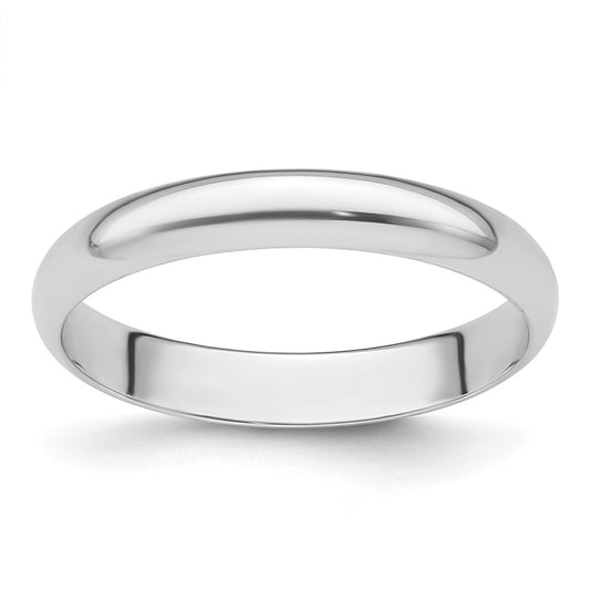 Platinum 3mm Half Round Featherweight Wedding Band Size 11.5