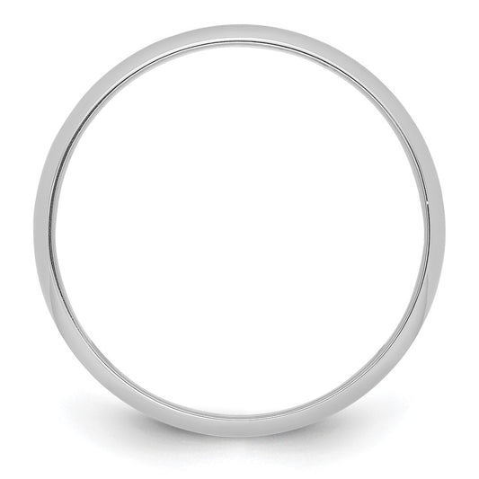 Platinum 5mm Half Round Featherweight Wedding Band Size 8.5