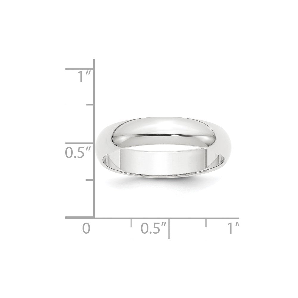Platinum 5mm Half Round Featherweight Wedding Band Size 4