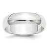 Platinum 6mm Half Round Featherweight Wedding Band Size 8