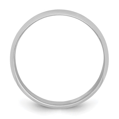 Platinum 8mm Half Round Featherweight Wedding Band Size 6.5