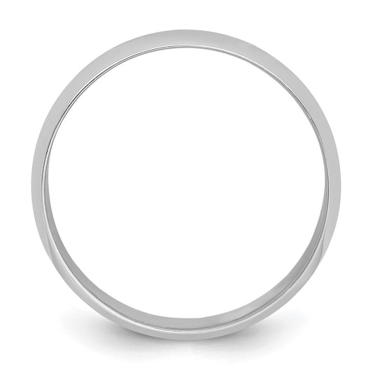 Platinum 8mm Half Round Featherweight Wedding Band Size 6.5