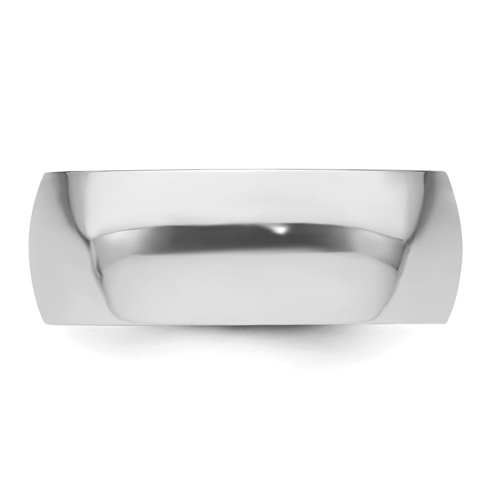 Platinum 8mm Half Round Featherweight Wedding Band Size 6.5