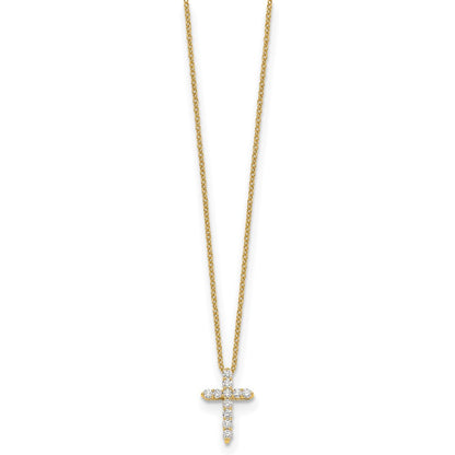 10k 1/4 carat Diamond Cross 18 inch Necklace