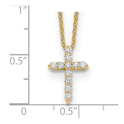 10k 1/4 carat Diamond Cross 18 inch Necklace
