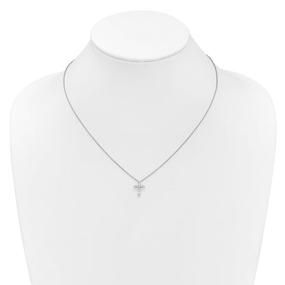 14k White Gold 1/4 carat Lab Grown Diamond VS/SI+ G+ Complete Cross Pendant