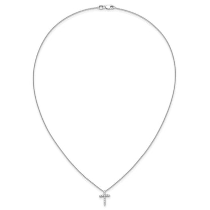 14k White Gold 1/4 carat Lab Grown Diamond VS/SI+ G+ Complete Cross Pendant