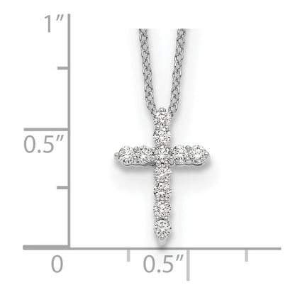 14k White Gold 1/4 carat Lab Grown Diamond VS/SI+ G+ Complete Cross Pendant