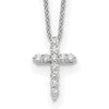 True Origin 14K White Gold 1/4 carat Lab Grown Diamond VS+ F+ Complete 18 in Cross Necklace