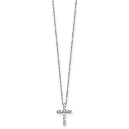 True Origin 14K White Gold 1/3 carat Lab Grown Diamond VS+ F+ Complete 18 in Cross Necklace