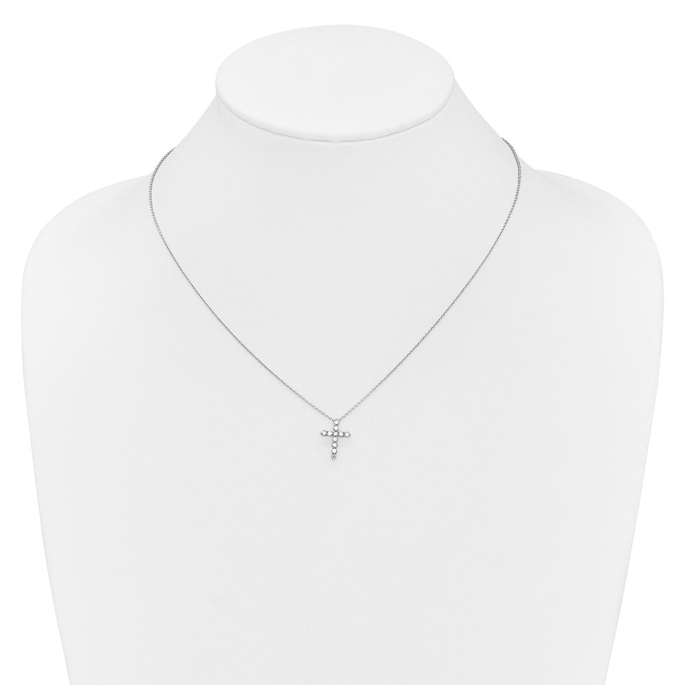 True Origin 14K White Gold 1/3 carat Lab Grown Diamond VS+ F+ Complete 18 in Cross Necklace