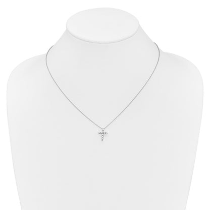 True Origin 14K White Gold 1/3 carat Lab Grown Diamond VS+ F+ Complete 18 in Cross Necklace