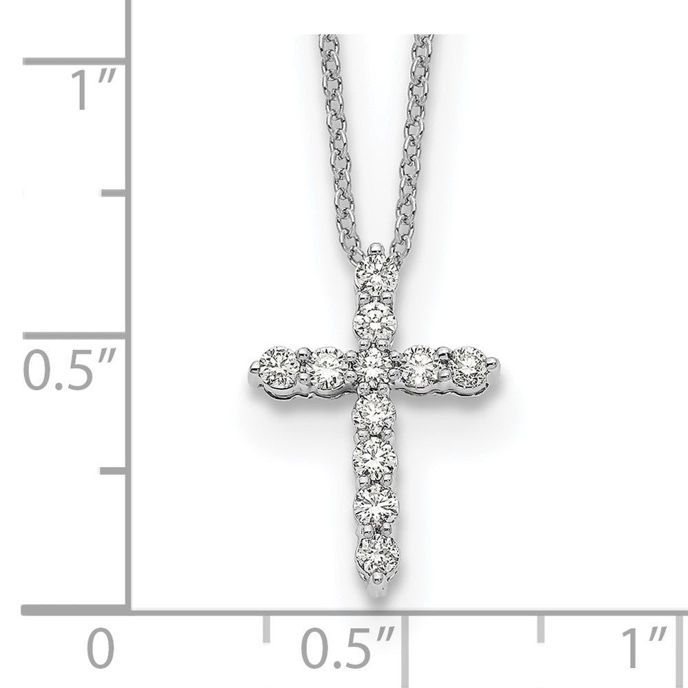 True Origin 14K White Gold 1/3 carat Lab Grown Diamond VS+ F+ Complete 18 in Cross Necklace