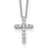 True Origin 14k White Gold 1/3 carat Lab Grown Diamond VS DEF 18 inch Cross Pendant Necklace