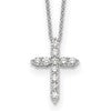 10k White Gold 1/2 carat Diamond Cross 18 inch Necklace
