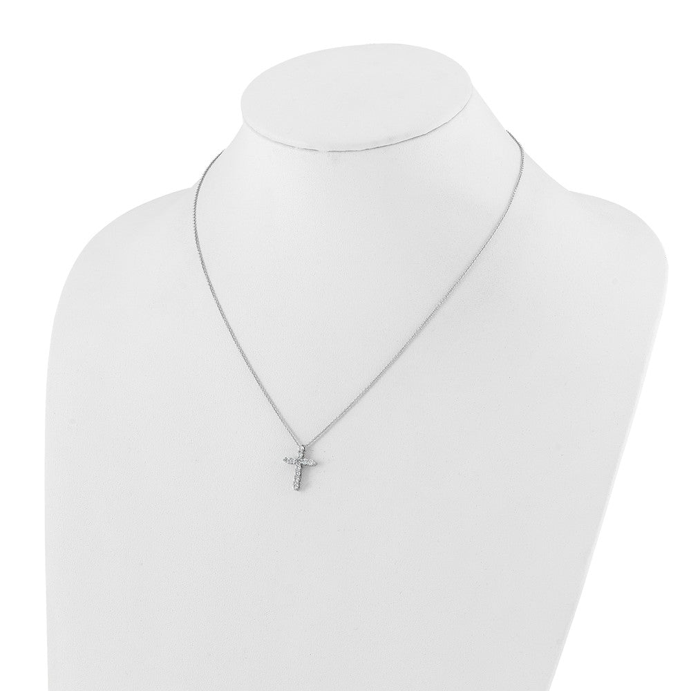 True Origin 14K White Gold 1/2 carat Lab Grown Diamond VS+ F+ Complete 18 in Cross Necklace