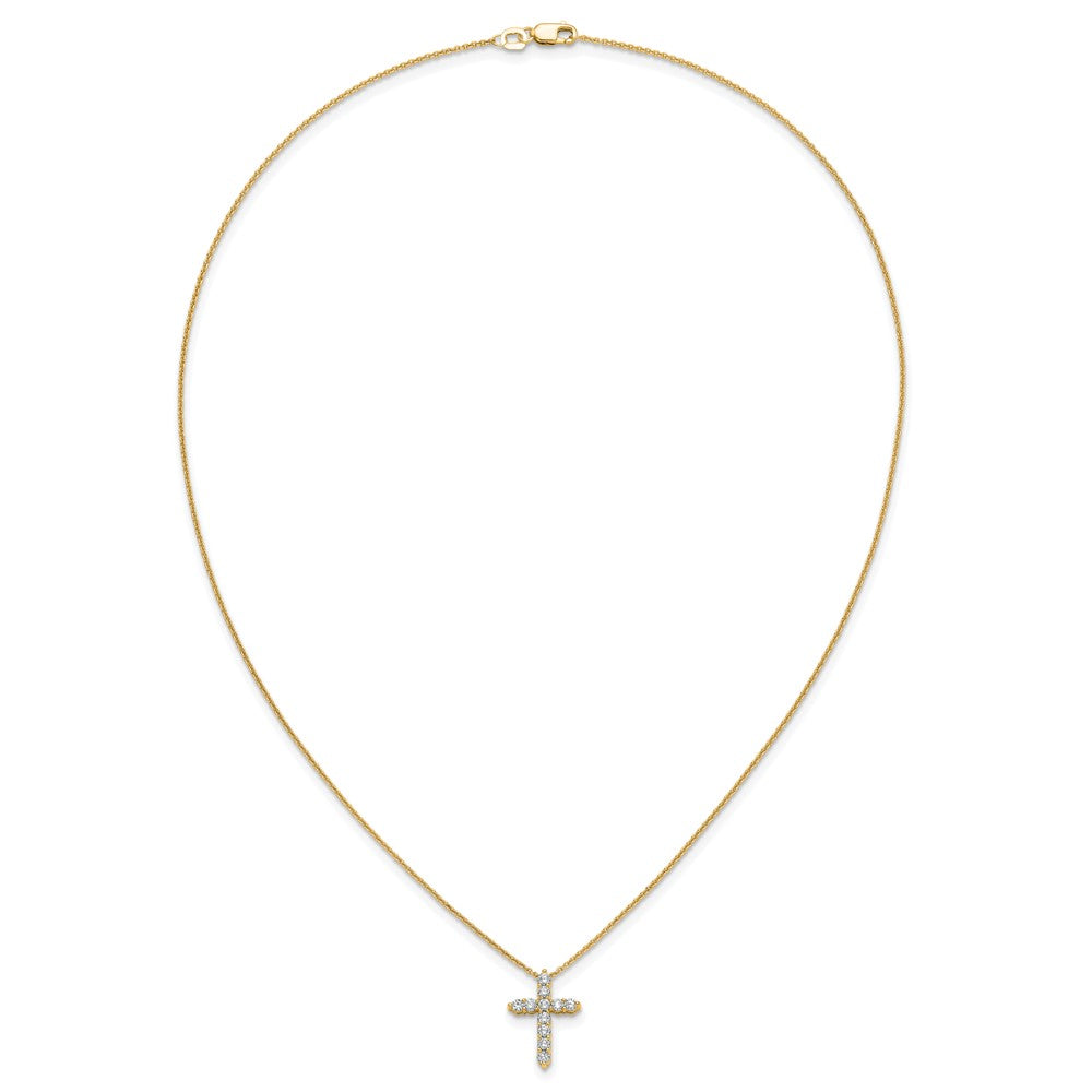 14k 1/2 carat Lab Grown Diamond VS/SI+ G+ Complete 18 inch Cross Pendant Necklace