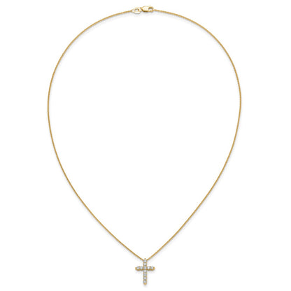 14k 1/2 carat Lab Grown Diamond VS/SI+ G+ Complete 18 inch Cross Pendant Necklace