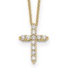 True Origin 14K Yellow Gold 1/2 carat Lab Grown Diamond VS+ F+ Complete 18 in Cross Necklace