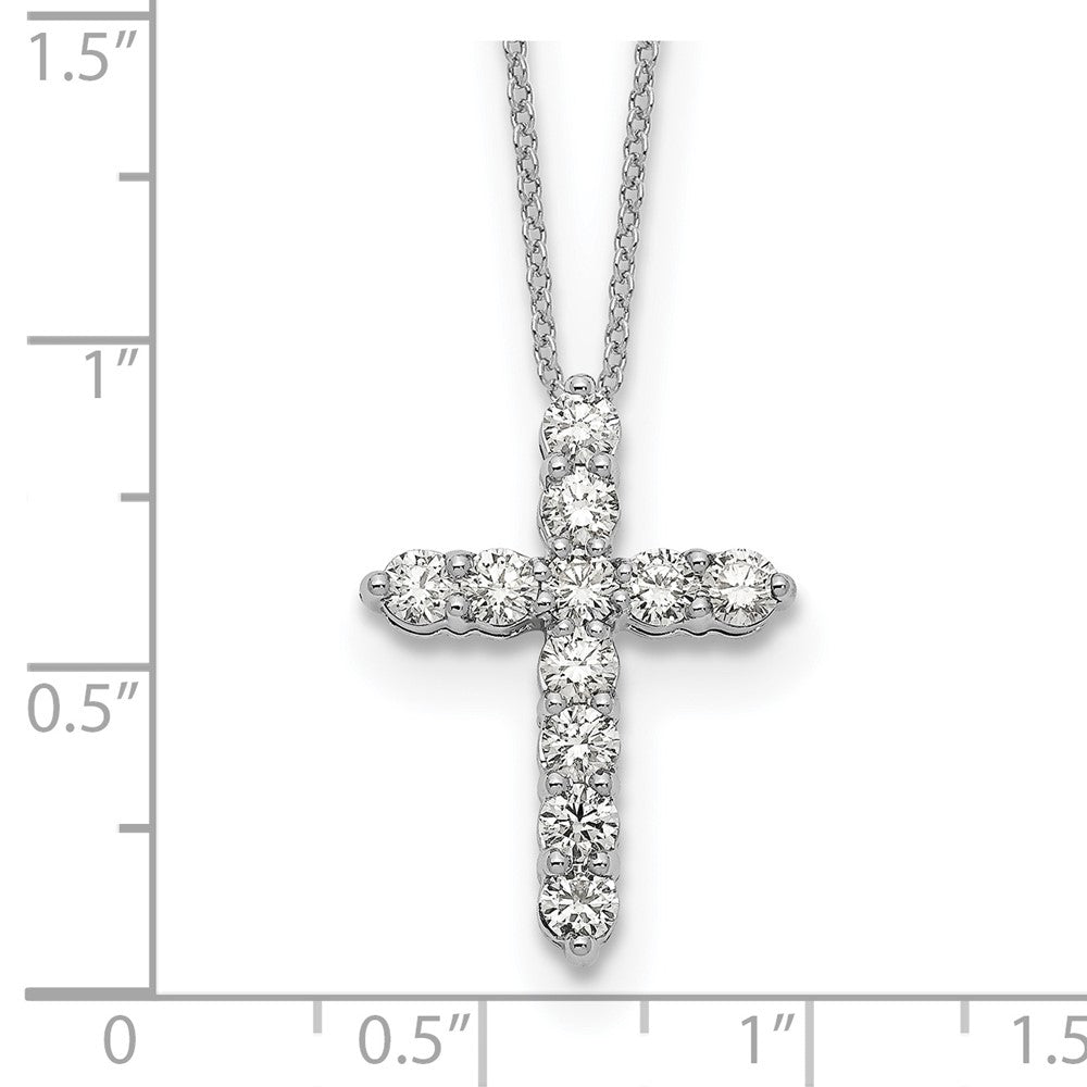 True Origin 14K White Gold 1 carat Lab Grown Diamond VS+ F+ Complete 18 in Cross Necklace