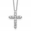 True Origin 14K White Gold 1 carat Lab Grown Diamond VS+ F+ Complete 18 in Cross Necklace