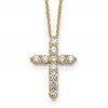 True Origin 14K Yellow Gold 1 carat Lab Grown Diamond VS+ F+ Complete 18 in Cross Necklace