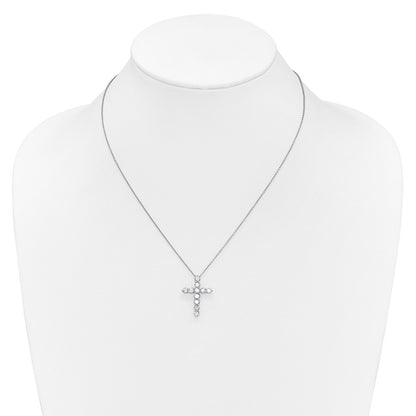 True Origin 14K White Gold 1 1/2 carat Lab Grown Diamond VS+ F+ Complete 18 in Cross Necklace