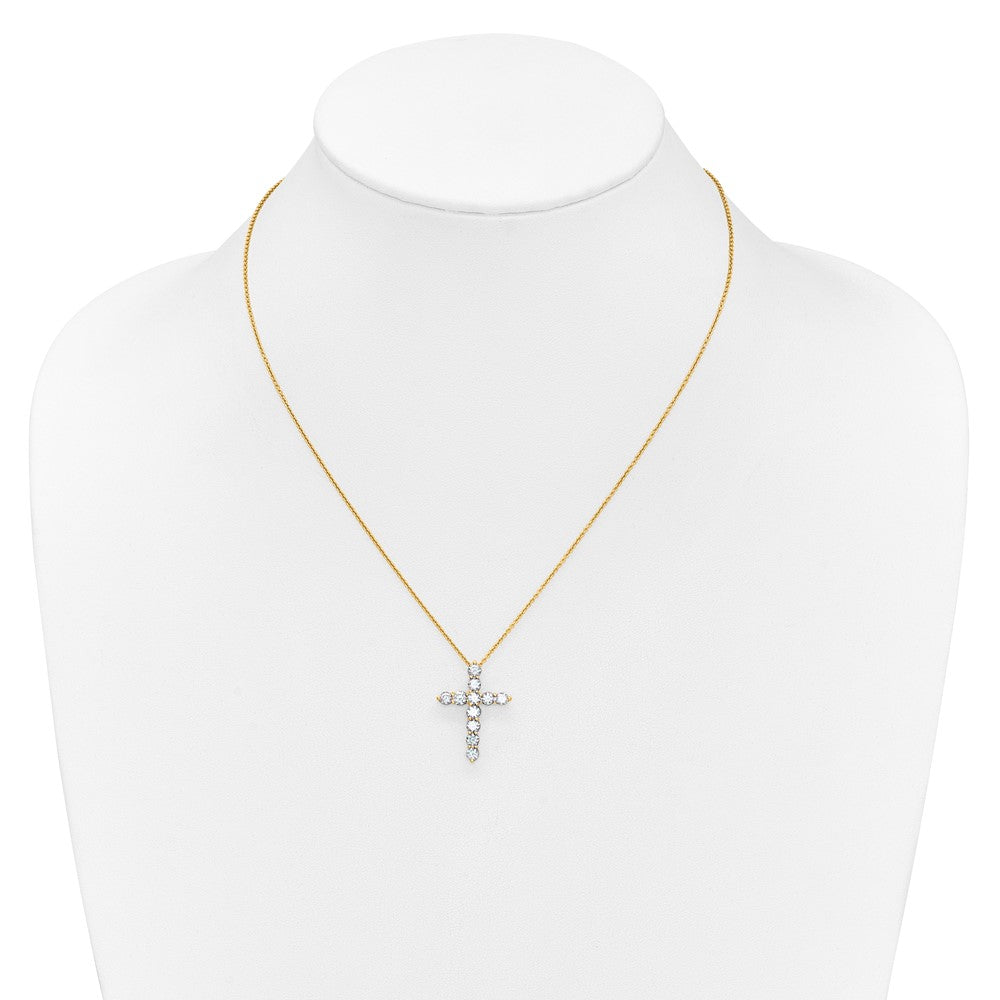 True Origin 14K Yellow Gold 1 1/2 carat Lab Grown Diamond VS+ F+ Complete 18 in Cross Necklace