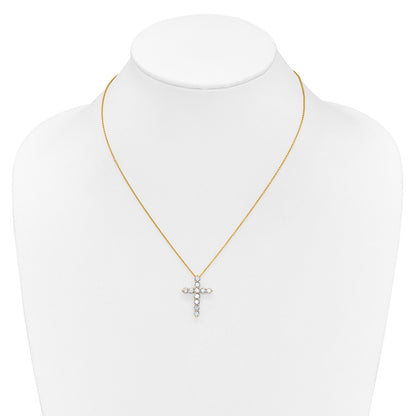 True Origin 14K Yellow Gold 1 1/2 carat Lab Grown Diamond VS+ F+ Complete 18 in Cross Necklace