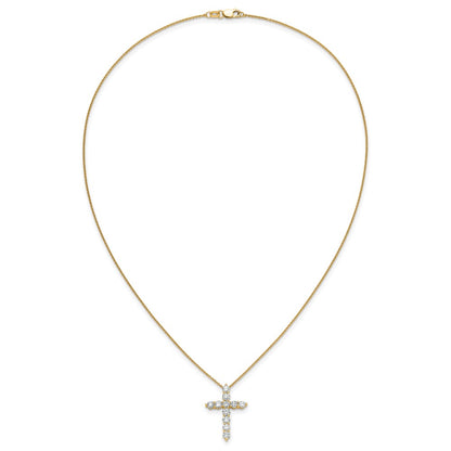 True Origin 14K Yellow Gold 1 1/2 carat Lab Grown Diamond VS+ F+ Complete 18 in Cross Necklace