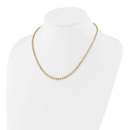 14k 3 carat Lab Grown Diamond VS/SI+ G+ 16 inch with a 2 inch extension Graduated Bezel Set Tennis Necklace
