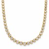 14k 3 carat Lab Grown Diamond VS/SI+ G+ 16 inch with a 2 inch extension Graduated Bezel Set Tennis Necklace