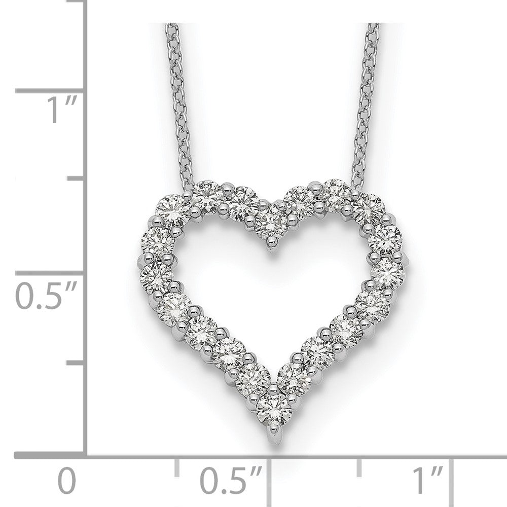 True Origin 14K White Gold 1 carat Lab Grown Diamond VS+ F+ Complete 18 in Hearts Pendant Necklace