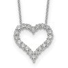 True Origin 14K White Gold 1 carat Lab Grown Diamond VS+ F+ Complete 18 in Hearts Pendant Necklace