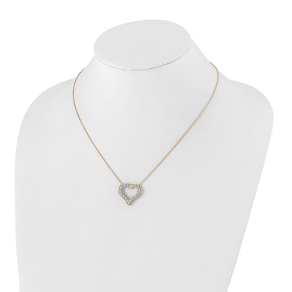 True Origin 14K Rose Gold 1 1/2 carat Lab Grown Diamond VS+ F+ Complete 18in Open Heart Necklace