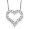 True Origin 14K White Gold 1 1/2 carat Lab Grown Diamond VS+ F+ Complete 18in Open Heart Necklace