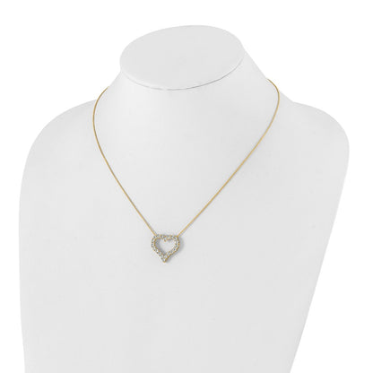 True Origin 14K Yellow Gold 1 1/2 carat Lab Grown Diamond VS+ F+ Complete 18in Open Heart Necklace