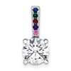 14K White Gold Lab Grown VS/SI+ G+ Dia and Multi Gemstone Semi-Mount Pendan
