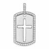 True Origin 14K White Gold Men's 3/4 carat Lab Grown Diamond VS+ F+ Complete Cross Dog Tag Pendant