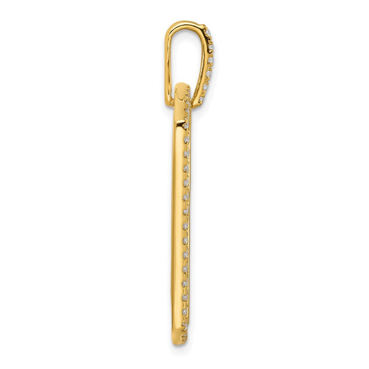 True Origin 14K Yellow Gold Men's 3/4 carat Lab Grown Diamond VS+ F+ Complete Cross Dog Tag Pendant