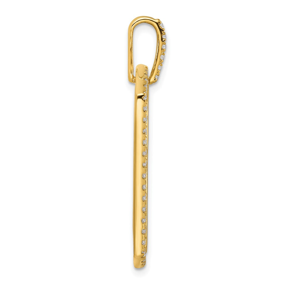 True Origin 14K Yellow Gold Men's 3/4 carat Lab Grown Diamond VS+ F+ Complete Cross Dog Tag Pendant