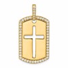 True Origin 14K Yellow Gold Men's 3/4 carat Lab Grown Diamond VS+ F+ Complete Cross Dog Tag Pendant