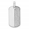 True Origin 14K White Gold Men's 1 carat Lab Grown Diamond VS+ F+ Complete Dog Tag Pendant