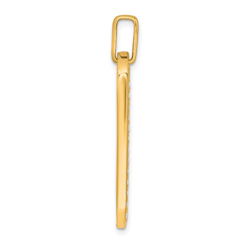 True Origin 14K Yellow Gold Men's 1 carat Lab Grown Diamond VS+ F+ Complete Dog Tag Pendant