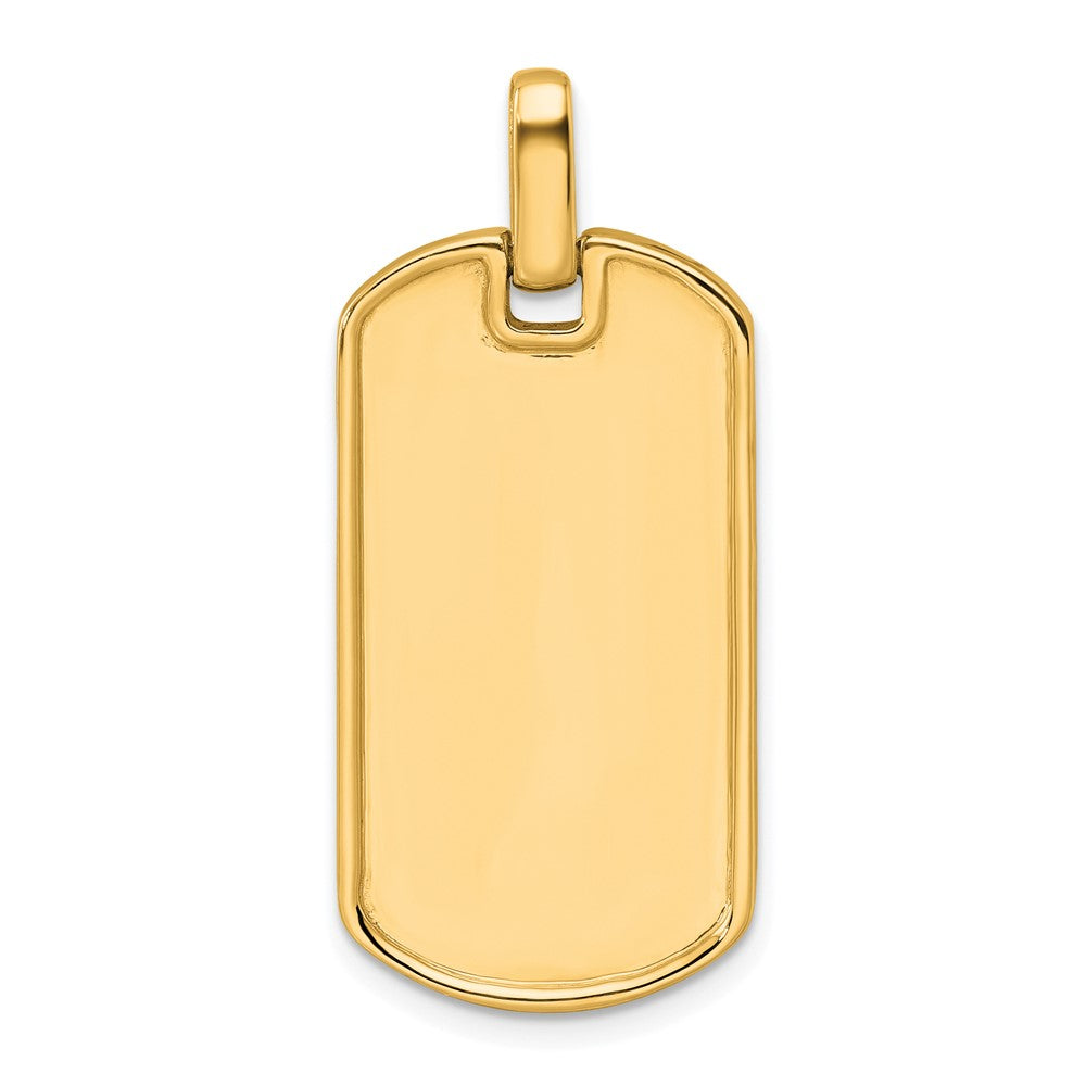 True Origin 14K Yellow Gold Men's 1 carat Lab Grown Diamond VS+ F+ Complete Dog Tag Pendant